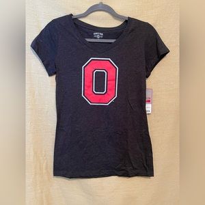 Scarlet & Gray Ohio State Women’s T shirt, Gray, Size Medium